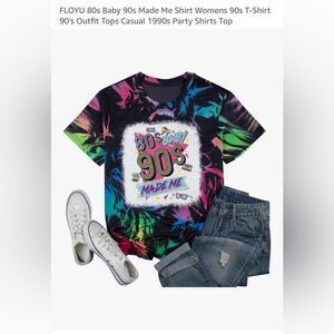 80s Baby 90s Made Me Shirt Womens 90s T-Shirt 90's Outfit Tops Casual 1990s